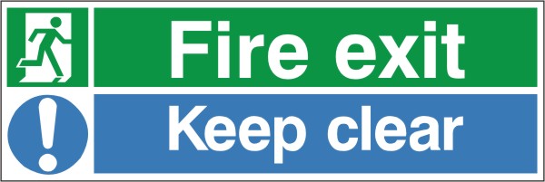 Fire Exit Keep Clear Mandatory 400mm x 150mm